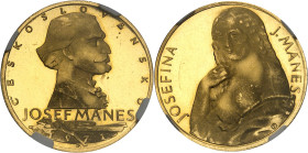 TCHÉCOSLOVAQUIE - CZECHOSLOVAKIA
République socialiste tchécoslovaque (1948-1990). Médaille au module du ducat, Josef Manes, Flan bruni (PROOF) 1971,...