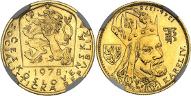 TCHÉCOSLOVAQUIE - CZECHOSLOVAKIA
République tchèque (1993- à nos jours). Ducat à l’effigie du roi Charles IV 1978.
Av. ČESKOSLOVENSKÁ / SOCIALISTICK...