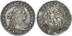 USA - UNITED STATES OF AMERICA
République fédérale des États-Unis d’Amérique (1776-à nos jours). Dime au buste drapé et petit aigle au revers 1796, P...