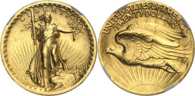 USA - UNITED STATES OF AMERICA
République fédérale des États-Unis d’Amérique (1776-à nos jours). 20 dollars Saint-Gaudens, haut relief (WIRE RIM) MCM...