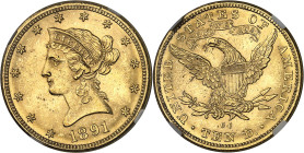 USA - UNITED STATES OF AMERICA
République fédérale des États-Unis d’Amérique (1776-à nos jours). 10 dollars Liberty, avec devise 1891, CC, Carson Cit...