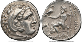 MACEDONIAN KINGDOM. Alexander III the Great (336-323 BC). AR drachm (17mm, 4.24 gm, 11h). NGC AU 5/5 - 3/5, brushed. Posthumous issue, Teos, ca. 310-3...