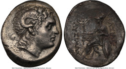 THRACIAN KINGDOM. Lysimachus (305-281 BC). AR tetradrachm (32mm, 16.46 gm, 1h). NGC AU 5/5 - 2/5, brushed. Uncertain mint. Diademed head of deified Al...