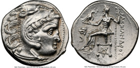 THRACIAN KINGDOM. Lysimachus (305-281 BC). AR drachm (18mm, 4.19 gm, 12h). NGC AU 5/5 - 3/5, brushed. Posthumous issue in the name and types of Alexan...