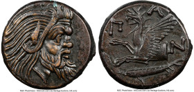 CIMMERIAN BOSPORUS. Panticapaeum. Ca. 4th Century BC. AE (21mm, 7.20 gm, 6h). NGC Choice XF 5/5 - 4/5, Fine Style. Head of bearded Pan right / Π-A-N, ...