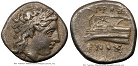 BITHYNIA. Cius. Ca. 350-300 BC. AR hemidrachm (14mm, 11h). NGC Choice VF, scratches. Proxenus, magistrate. KIA, laureate head of Apollo right / ΠPOΞ/E...