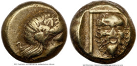 LESBOS. Mytilene. Ca. 377-326 BC. EL sixth-stater or hecte (9mm, 2.53 gm, 1h). NGC Choice VF 2/5 - 3/5, light marks. Head of young Dionysus right, wre...