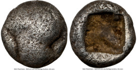 IONIA. Uncertain mint. Ca. 650-600 BC. AR fraction (7mm, 0.74 gm). VF. Blank convex surface / Incuse square punch with irregular interior surfaces. Cf...