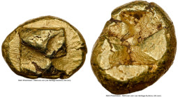 IONIA. Uncertain mint. Ca. 625-550 BC. EL sixth-stater or hecte (11mm, 2.74 gm). NGC AU 4/5 - 4/5. Phocaic standard. Clockwise tetraskelion pattern on...