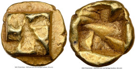 IONIA. Uncertain mint. Ca. 625-550 BC. EL 1/48 stater (5mm, 0.31 gm). NGC Choice XF 5/5 - 5/5. Raised tetraskelion pattern / Incuse tetraskelion patte...