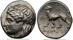 IONIA. Miletus. Ca. 4th-3rd centuries BC. AR drachm (16mm, 3.49 gm, 12h). NGC Choice VF 5/5 - 3/5, brushed. Lampis, magistrate. Laureate head of Apoll...