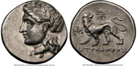 IONIA. Miletus. Ca. 4th-3rd centuries BC. AR drachm (15mm, 3.51 gm, 1h). NGC Choice VF 4/5 - 3/5, brushed. Metrodorus, magistrate. Laureate head of Ap...