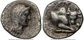 CARIA. Tabae. Ca. 1st century BC. AR obol (11mm, 12h). NGC Choice Fine. Veiled female head right / TAB, forepart of zebu right, head facing. HN Online...
