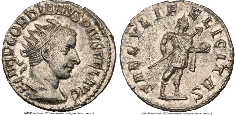 Gordian III (AD 238-244). AR antoninianus (21mm, 4.15 gm, 12h). NGC MS 5/5 - 3/5...