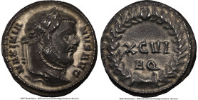 Maximian (AD 286-310). AR argenteus (17mm, 3.27 gm, 11h). NGC AU 5/5 - 3/5. Aquileia, ca. AD 300. MAXIMIA-NVS AVG, laureate head of Maximian right / X...