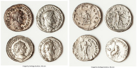 ANCIENT LOTS. Roman Imperial. Lot of four (4) AR denarii. Fine-Choice Fine. Includes: Four AR denarii, various emperors and types. SOLD AS IS, NO RETU...