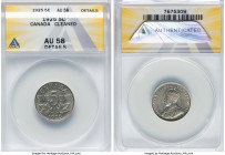 George V 5 Cents 1925 AU58 Details (Cleaned) ANACS, Ottawa mint, KM29. One of the key dates in series. HID09801242017 © 2024 Heritage Auctions | All R...