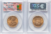 George V gold 10 Dollars 1914 MS64 PCGS, Ottawa mint, KM27, Fr-3. Ex. Canadian Gold Reserve HID09801242017 © 2024 Heritage Auctions | All Rights Reser...