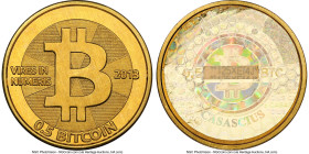 Casascius brass Unloaded (Redeemed) 0.5 Bitcoin (BTC) 2013 MS66 NGC, Ahonen-pg 100. Total Issued 3,084. Series 2. Type PF. 25.4mm. Firstbits 125XEf4j....