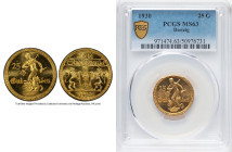 Free City gold 25 Gulden 1930 MS63 PCGS, Berlin mint, KM150, Fr-44. Mintage: 4,000. A pleasurable and lustrous Choice example. HID09801242017 © 2024 H...