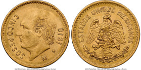 Estados Unidos gold 5 Pesos 1910-M MS62 NGC, Mexico City mint, KM464. HID09801242017 © 2024 Heritage Auctions | All Rights Reserved www.HA.com/TexasAu...