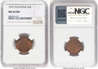 British Mandate Mil 1937 MS65 Brown NGC, London mint,, KM1. HID09801242017 © 2024 Heritage Auctions | All Rights Reserved www.HA.com/TexasAuctioneerLi...