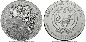 Republic 4-Piece Lot of Certified silver 50 Amafaranga Issues MS70 NGC, 1) "Gorilla" Piefort 50 Amafaranga 2023, Karlsfeld mint, cf KM231 (but Piefort...
