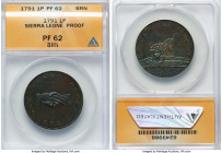 British Colony. Sierra Leone Company Proof Penny 1791 PR62 Brown ANACS, Soho mint, KM2.1. HID09801242017 © 2024 Heritage Auctions | All Rights Reserve...
