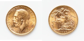 George VI gold Sovereign 1928-SA UNC, Pretoria mint, KM21, Hern-S343. 22mm. 7.99gm. HID09801242017 © 2024 Heritage Auctions | All Rights Reserved www....