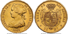 Isabel II gold 10 Escudos 1865/4 MS63 NGC, Madrid mint, KM636.1. First year of type. HID09801242017 © 2024 Heritage Auctions | All Rights Reserved www...