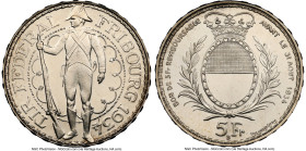 Confederation Pair of Certified "Fribourg Shooting Festival" 5 Francs 1934-B NGC, 1) 5 Francs - MS65+ 2) 5 Francs - MS65 Bern mint, KM-XS18, Richter-4...