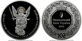 Republic 3-Piece Lot of Certified Assorted silver "Archangel Michael" Hryvnia 2023 NGC, 1) Hryvnia 2023 - MS70, Kyiv mint, KM994 2) Hryvnia 2023 - MS6...