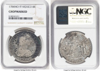 3-Piece Lot of Certified Assorted "Chopmarked" Issues NGC, 1) Mexico: Charles III 8 Reales 1784 Mo-FF), Mexico City mint, KM106.2 2) Mexico: Ferdinand...
