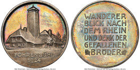 3-Piece Lot of Certified Assorted Medals, 1) Germany: "Wanderer in the Rhine" silver Medal 1924-Dated - MS64 2) Switzerland: "Fribourg Music Festival ...