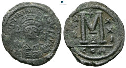 Justinian I AD 527-565. Constantinople. Follis or 40 Nummi Æ