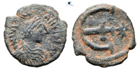 Justinian I AD 527-565. Theoupolis (Antioch). Pentanummium Æ