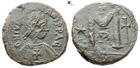 Justinian I AD 527-565. Uncertain mint. Follis or 40 Nummi Æ