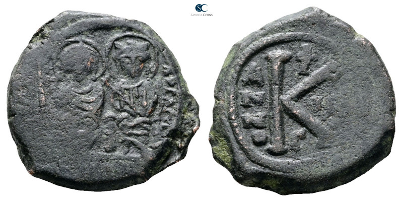 Justin II and Sophia AD 565-578. Constantinople
Half Follis or 20 Nummi Æ

25...