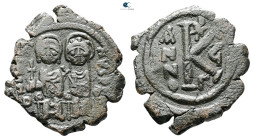 Justin II and Sophia AD 565-578. Constantinople. Half Follis or 20 Nummi Æ