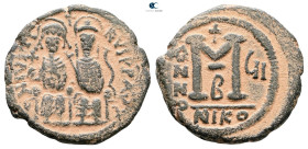 Justin II and Sophia AD 565-578. Nikomedia. Follis or 40 Nummi Æ