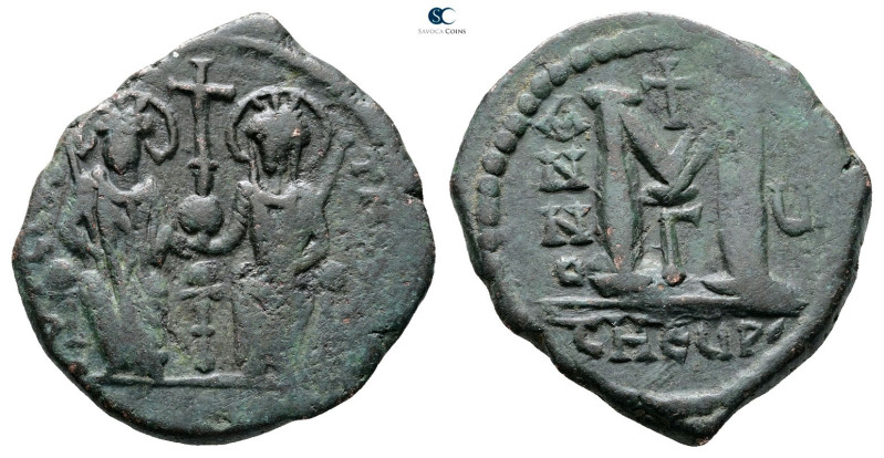 Justin II and Sophia AD 565-578. Theoupolis (Antioch)
Follis or 40 Nummi Æ

3...