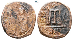 Phocas, with Leontia AD 602-610. Theoupolis (Antioch). Follis or 40 Nummi Æ