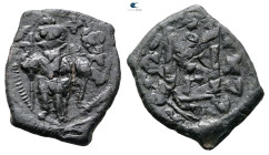 Heraclius with Heraclius Constantine AD 610-641. Constantinople. Follis or 40 Nummi Æ