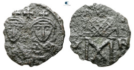 Constantine V Copronymus, with Leo IV and Leo III AD 741-775. Constantinople. Follis or 40 Nummi Æ