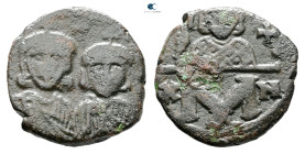 Constantine V Copronymus, with Leo IV and Leo III AD 741-775. Constantinople. Follis or 40 Nummi Æ