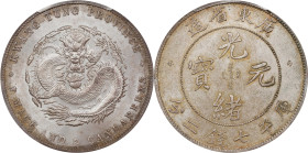 CHINA. Kwangtung. 7 Mace 2 Candareens (Dollar), ND (1890-1908). Kwangtung Mint (struck from Heaton Mint dies). Kuang-hsu (Guangxu). PCGS MS-65.
L&M-1...