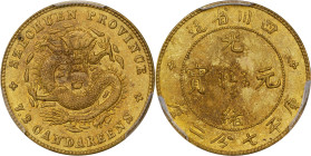 CHINA. Szechuan. Brass 7.2 Candareens (10 Cents) Pattern, ND (1898). New Jersey (Ferracute) Mint. Kuang-hsu (Guangxu). PCGS SPECIMEN-58.
L&M-350 var....
