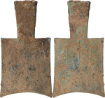 (t) CHINA. Zhou Dynasty. Spring and Autumn Period. Hollow Handle Square Shoulder Spade Money, ND (ca. 650-400 B.C.). Graded "78" by GBCA Grading Compa...