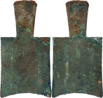 (t) CHINA. Zhou Dynasty. Spring and Autumn Period. Hollow Handle Square Shoulder Spade Money, ND (ca. 650-400 B.C.). Graded "80" by GBCA Grading Compa...