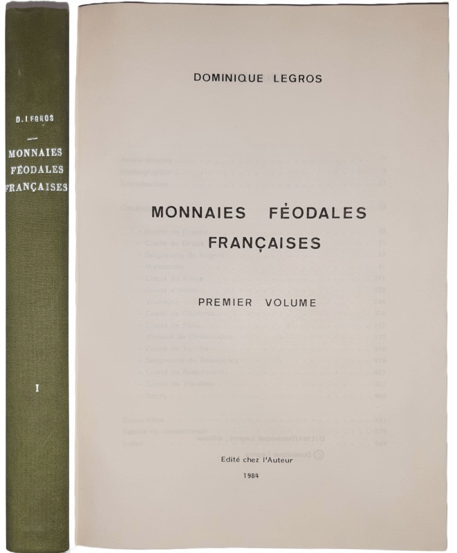 Legros - Monnaies féodales françaises - 1er volume - réédition 1984

Réédition...